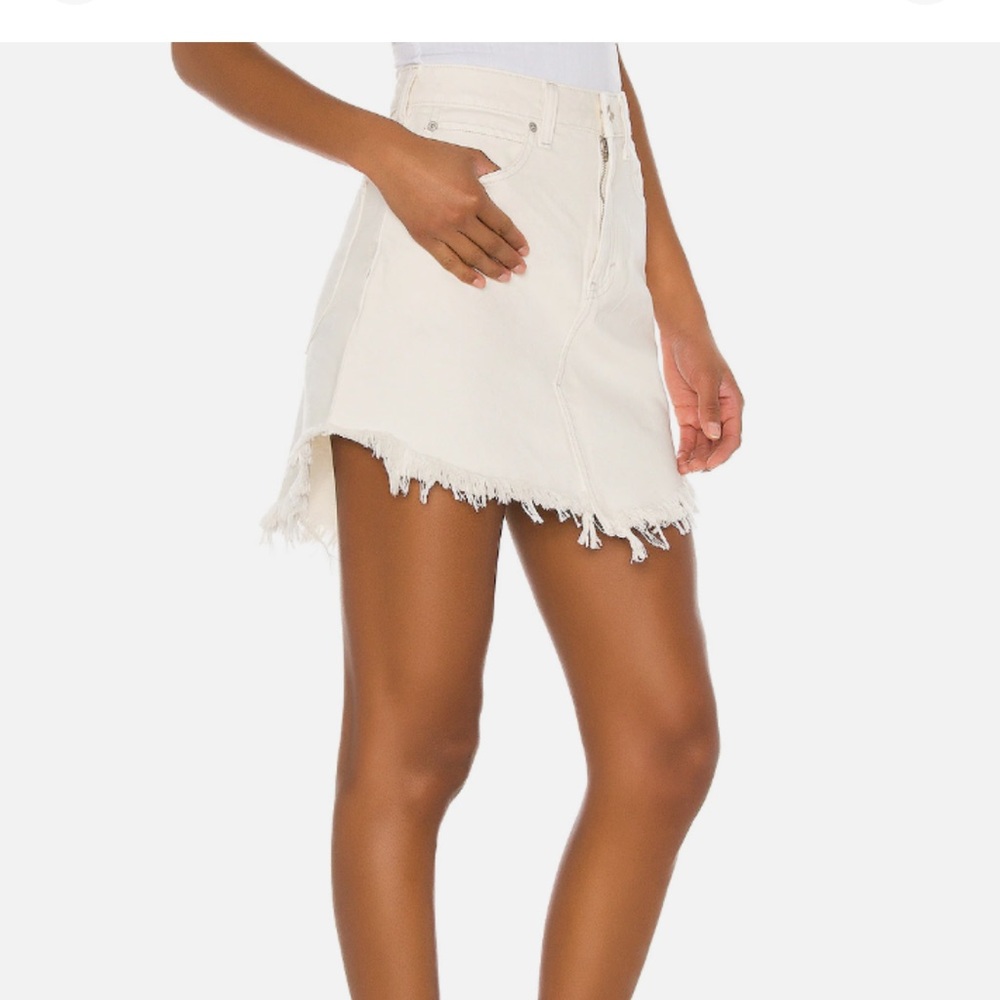 Free People Western Fringe Denim Skirt sz 27
